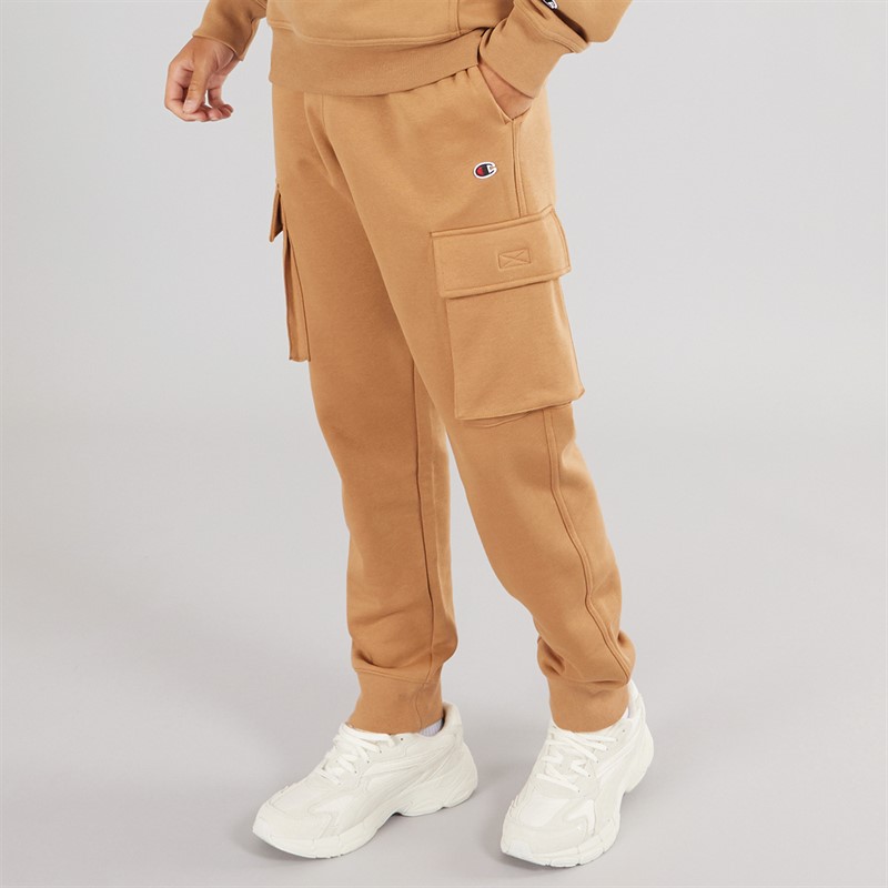 Mens Icons Rib Cuff Cargo Pants Light Brown