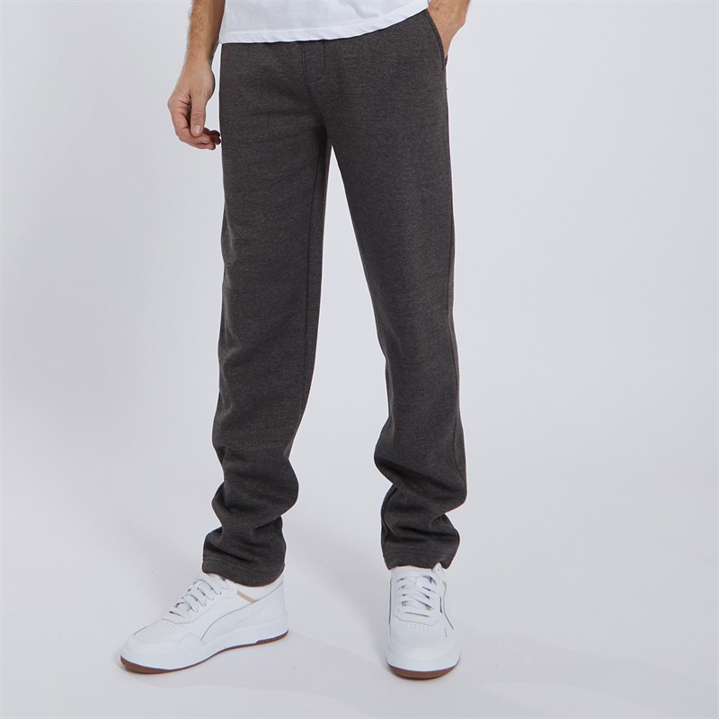 Mens Open Hem Joggers Charcoal Marl 1 Mens Open Hem Joggers Charcoal Marl