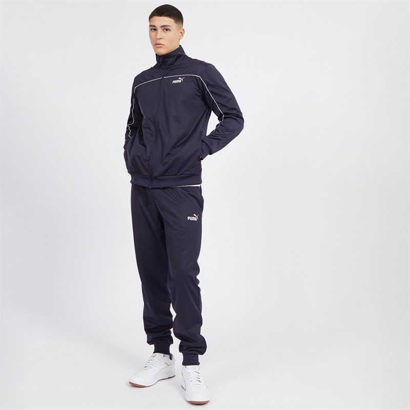 Mens Piping Poly Tracksuit New Navy 4 Mens Piping Poly Tracksuit New Navy