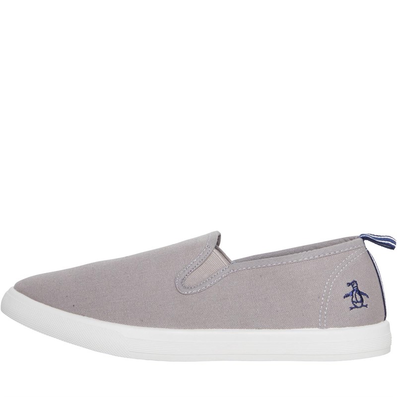 Mens Sabre Slip On Canvas Pumps Grey