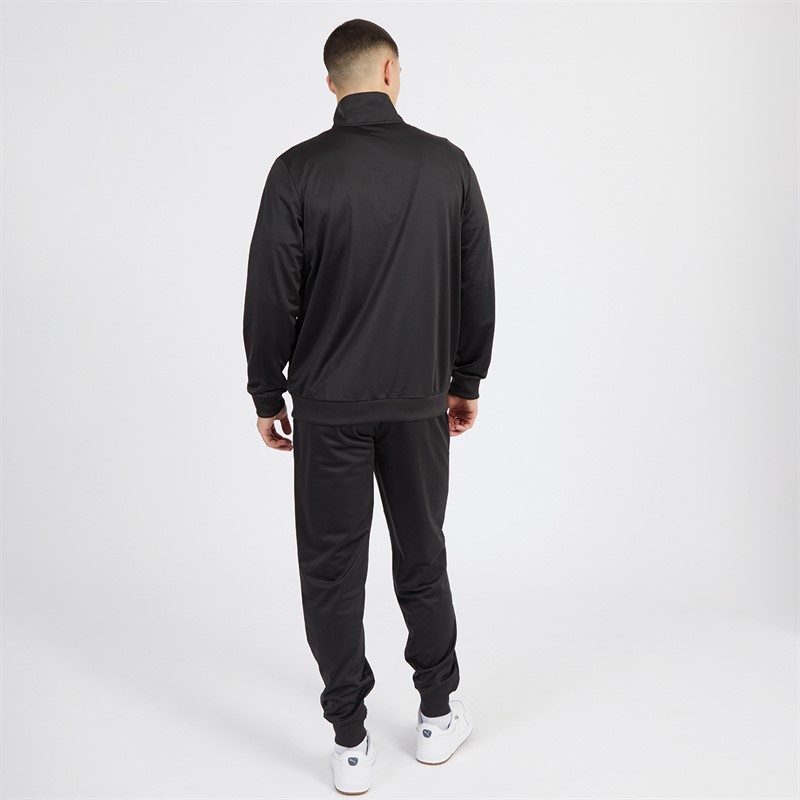 Mens Piping Poly Tracksuit Black 2 Mens Piping Poly Tracksuit Black