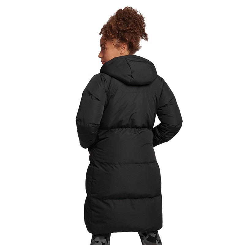 Girls Longline Puffer Jacket Black 2 Girls Longline Puffer Jacket Black