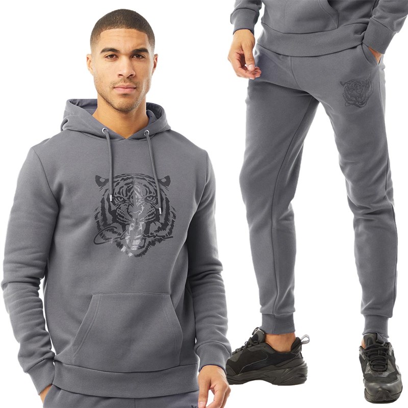 Mens Patent Fury Tracksuit Charcoal 1 Mens Patent Fury Tracksuit Charcoal