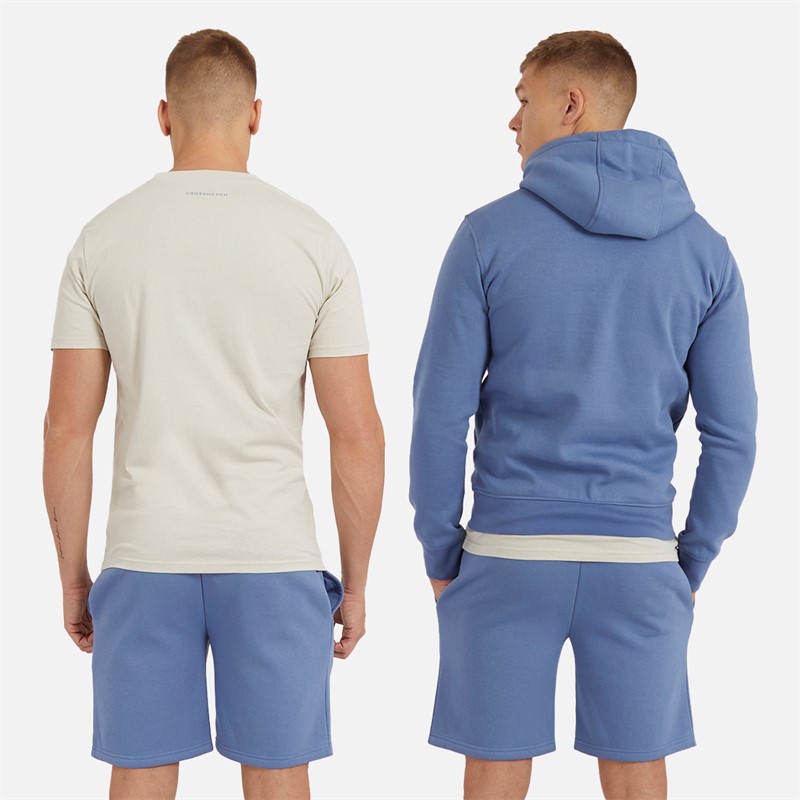 Mens Ernies Hoodie T-Shirt And Shorts Set Pack A - Denim Blue/Light Stone 2 Mens Ernies Hoodie T-Shirt And Shorts Set Pack A - Denim Blue/Light Stone
