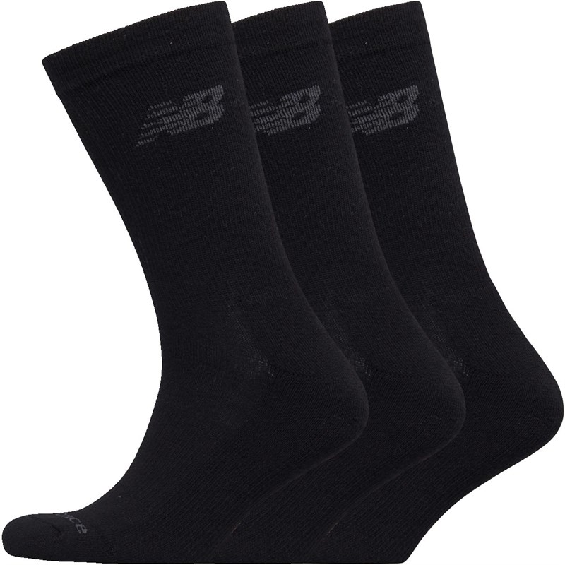 Three Pack Cushioned Crew Socks Black