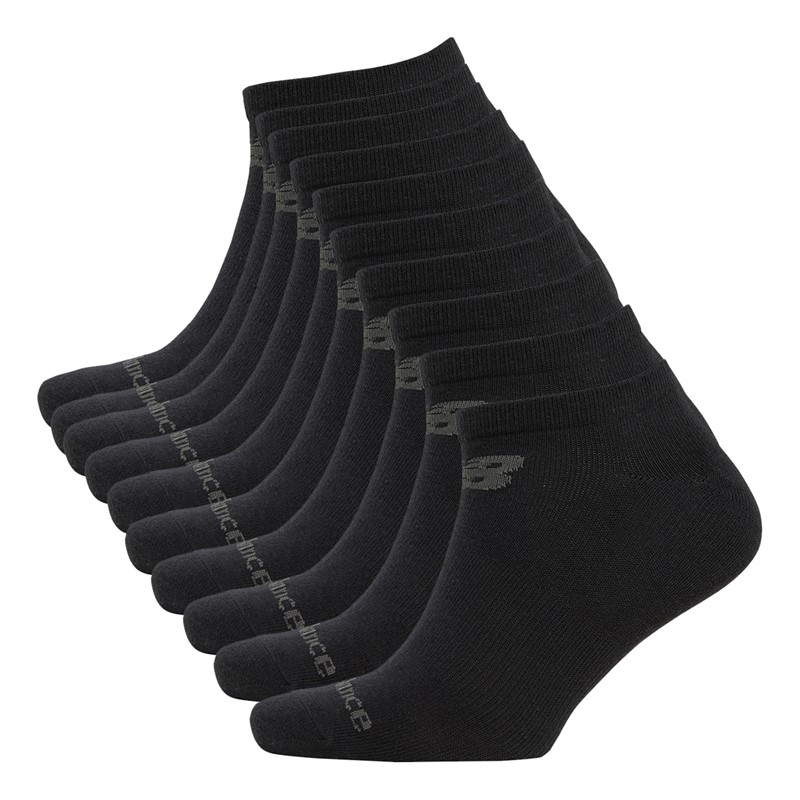 Ten Pack No Show Socks Black