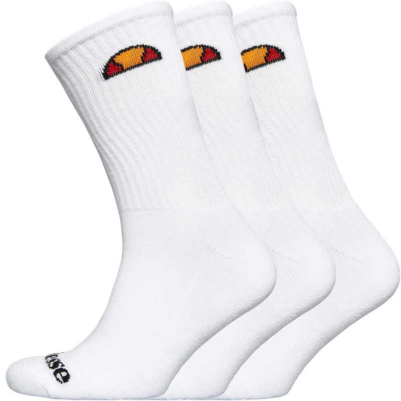 Three Pack Crew Socks White