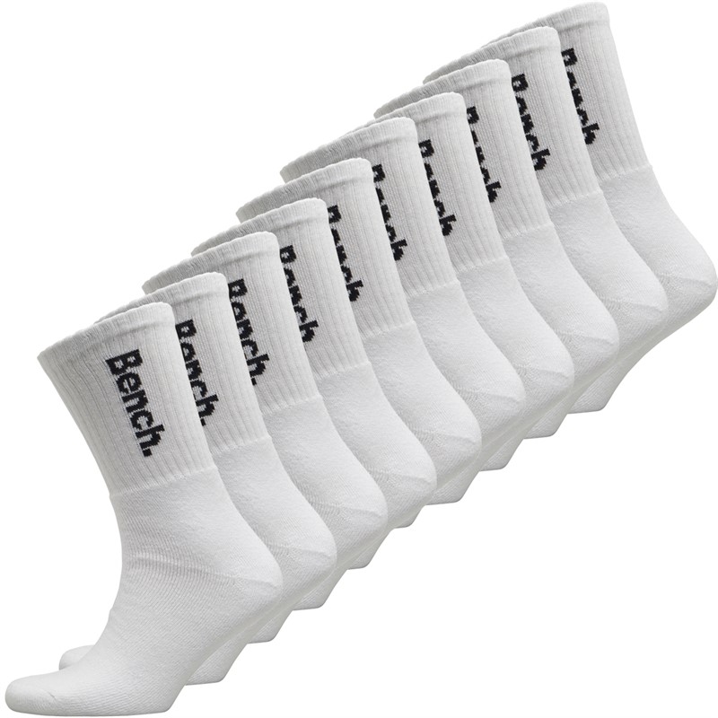 Mens Ardal Ten Pack Crew Socks White/Black