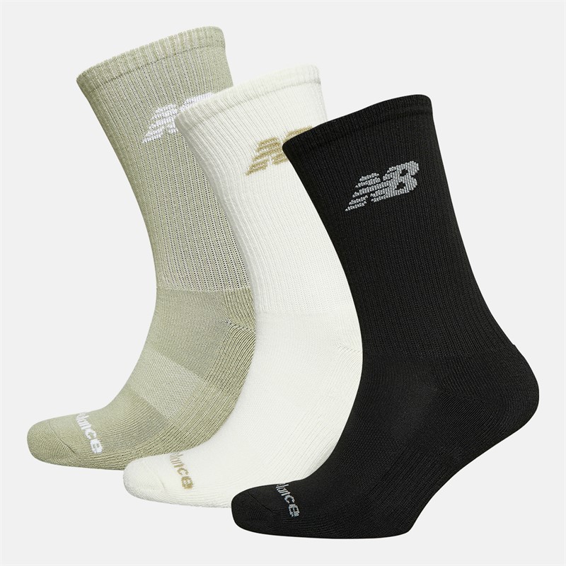 Flying Logo Three Pack Crew Socks Olvine/Sea Salt/Black