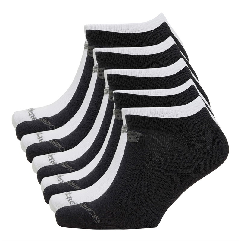 Ten Pack No Show Socks Black/White/Grey