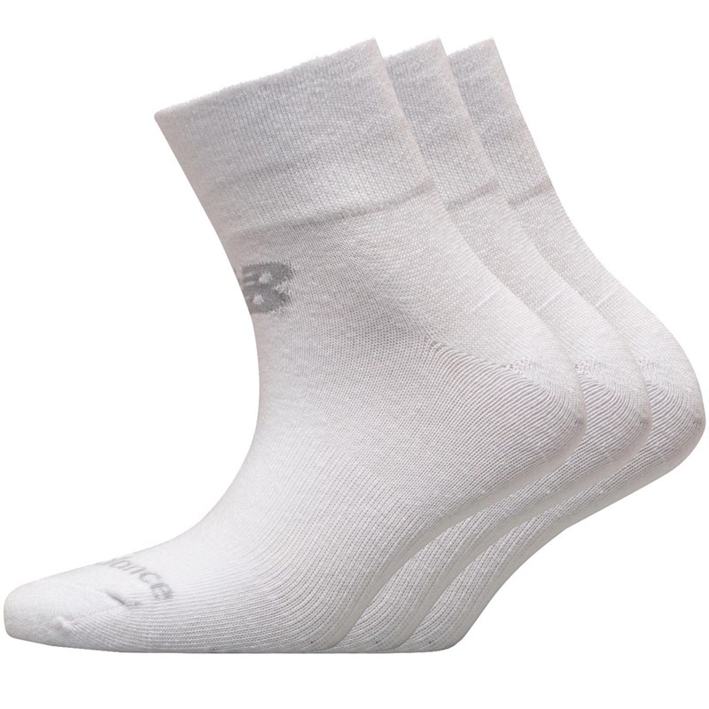 Three Pack Quarter Socks White