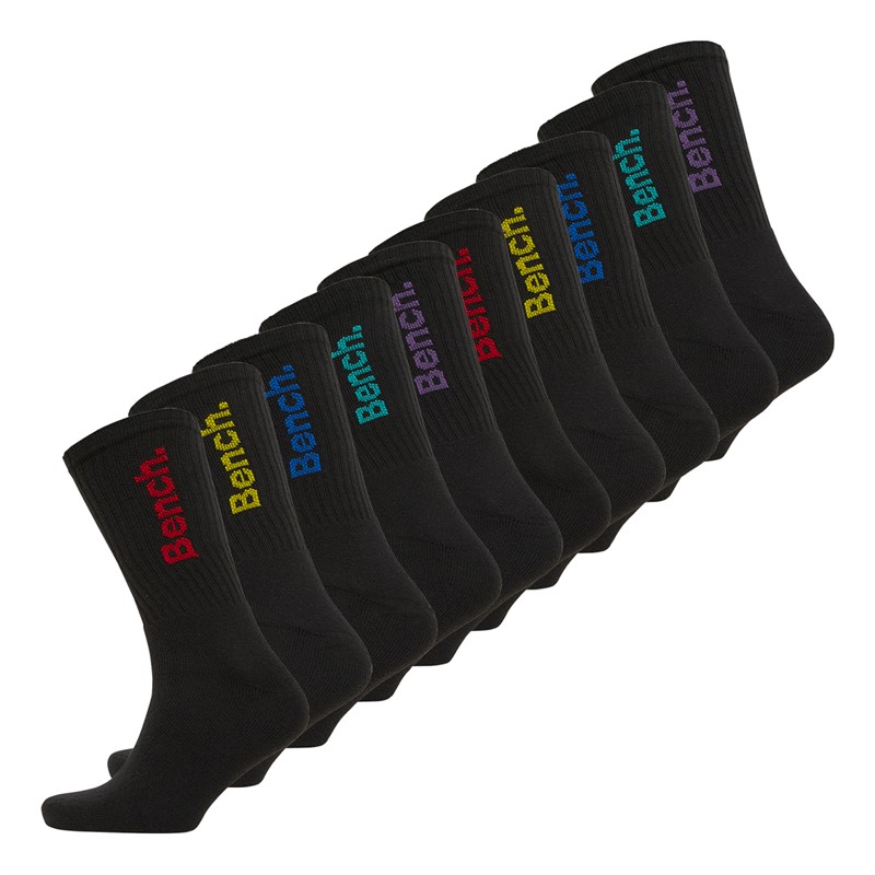 Mens Axon Ten Pack Crew Socks Black/Multi