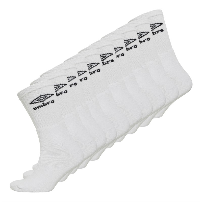 Mens Ten Pack Crew Socks White