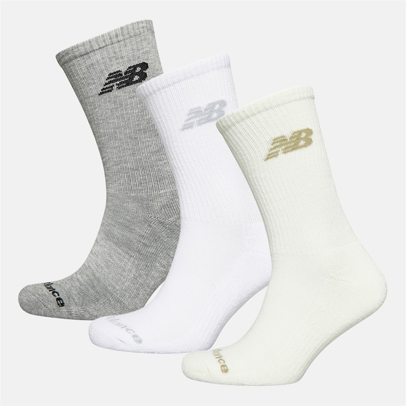Flying Logo Three Pack Crew Socks White/Grey Heather/Sea Salt