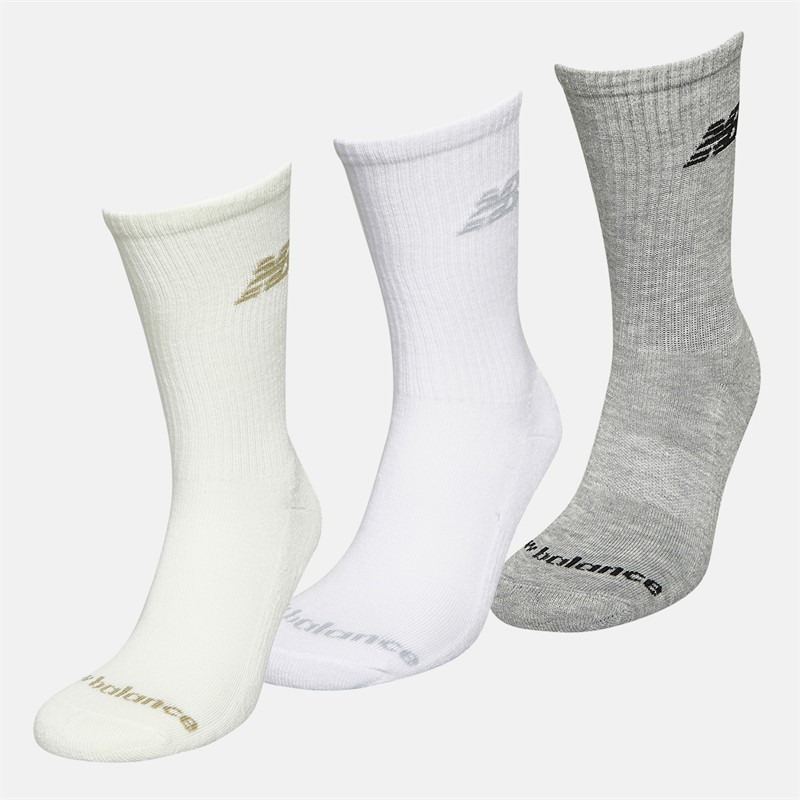 Flying Logo Three Pack Crew Socks White/Grey Heather/Sea Salt 2 Flying Logo Three Pack Crew Socks White/Grey Heather/Sea Salt
