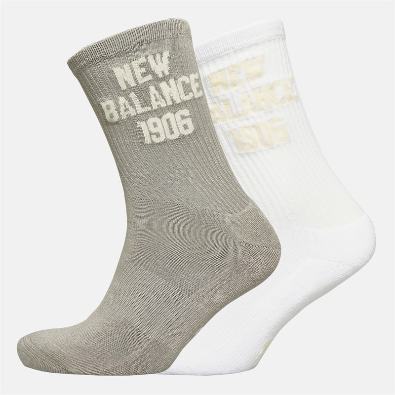 1960 Logo Two Pack Crew Socks White/Grey