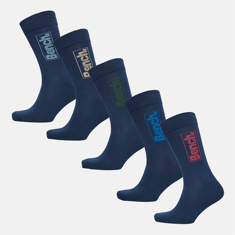 Mens Reavie Five Pack Dress Socks Navy