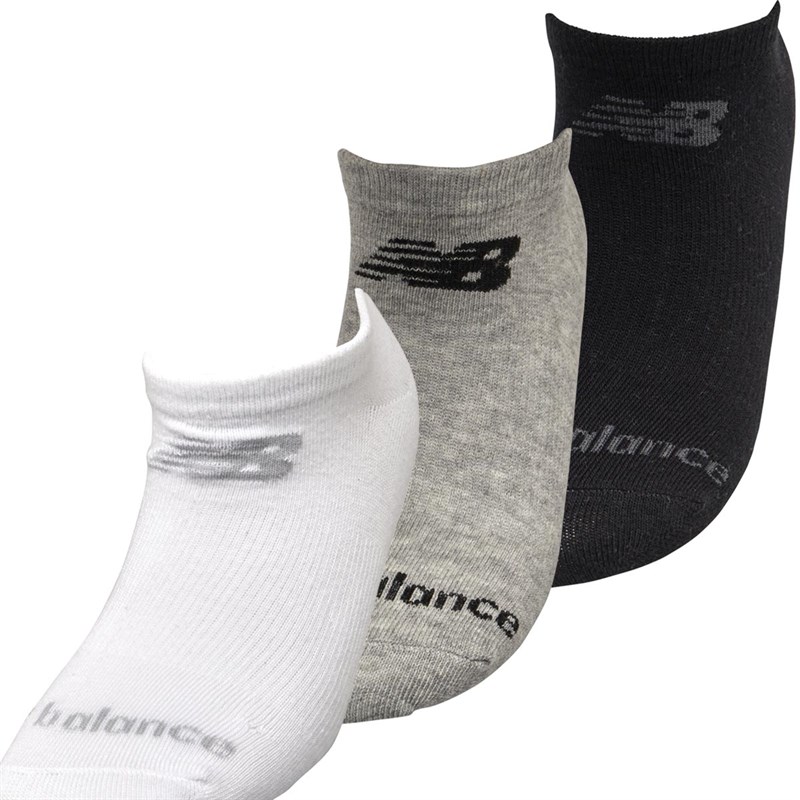 Three Pack No Show Socks Black/Grey/White 2 Three Pack No Show Socks Black/Grey/White