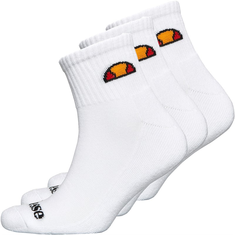 Three Pack Quarter Socks White