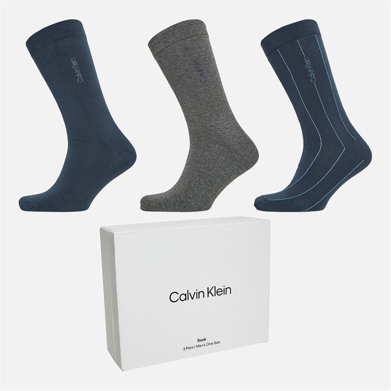 Mens Stripe Three Pack Socks With Gift Box Blue Ink 1 Mens Stripe Three Pack Socks With Gift Box Blue Ink
