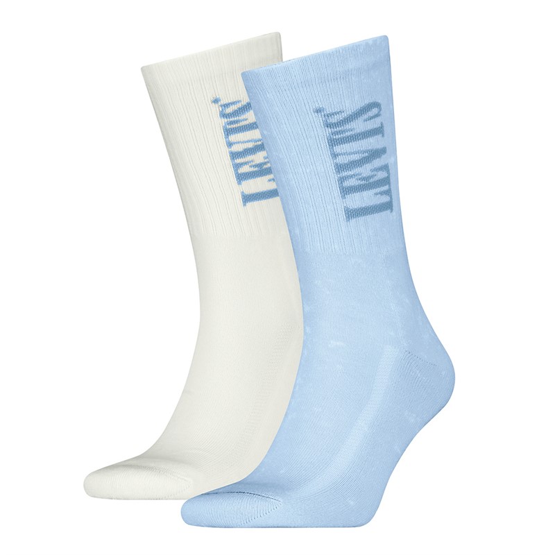 Mens Wash Logo Two Pack Regular Cut Socks Blue/White