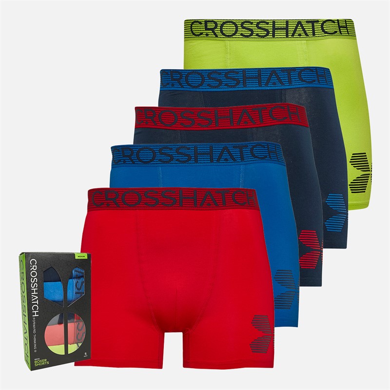 Mens Fecto Five Pack Boxer Shorts Assorted
