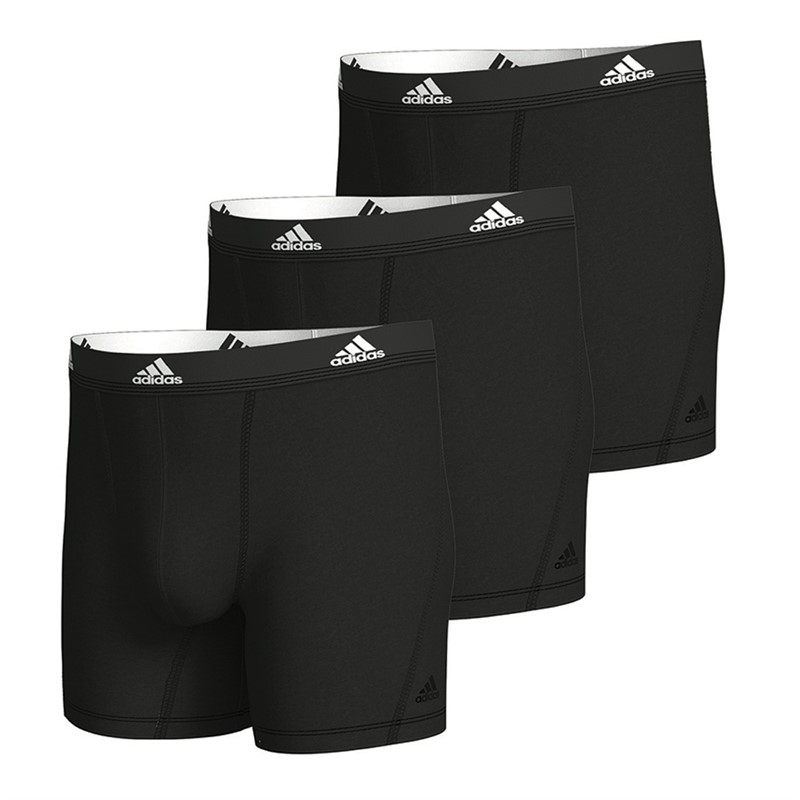 Mens Active Flex Cotton Three Pack Boxers Black