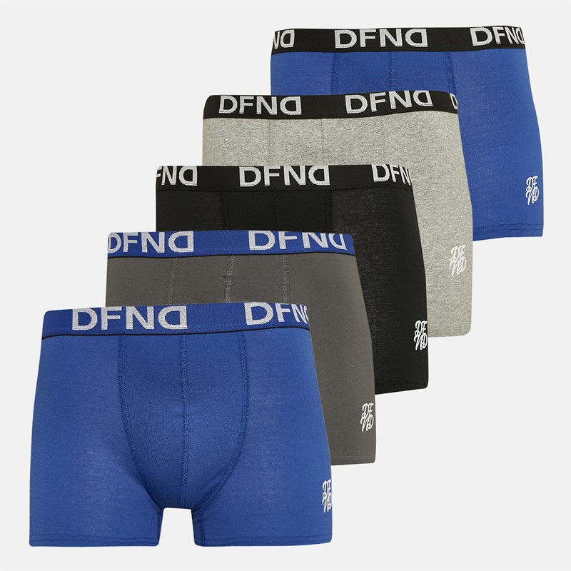 Mens Coleman Five Pack Boxers Grey Marl/Blue/Slate/Black/Blue