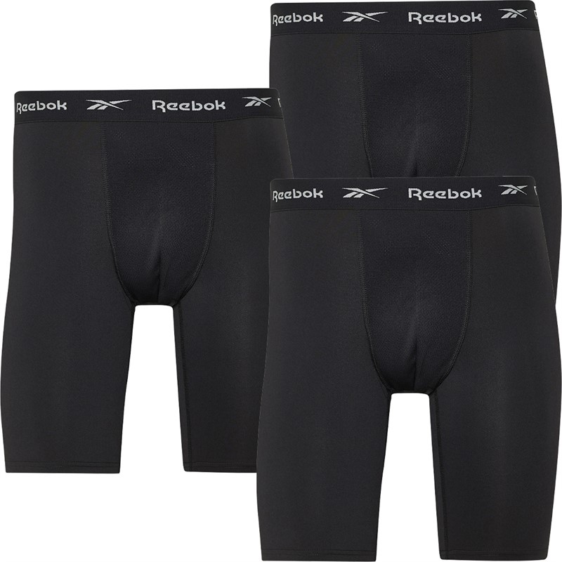 Mens Hogan Performance Three Pack Long Trunks Black