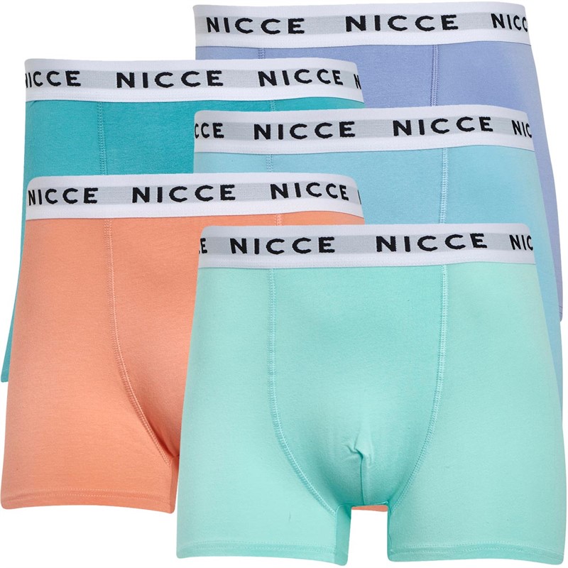 Mens Carta Five Pack Boxers Sky/Light Coral/Light Teal/Lavender/Mint