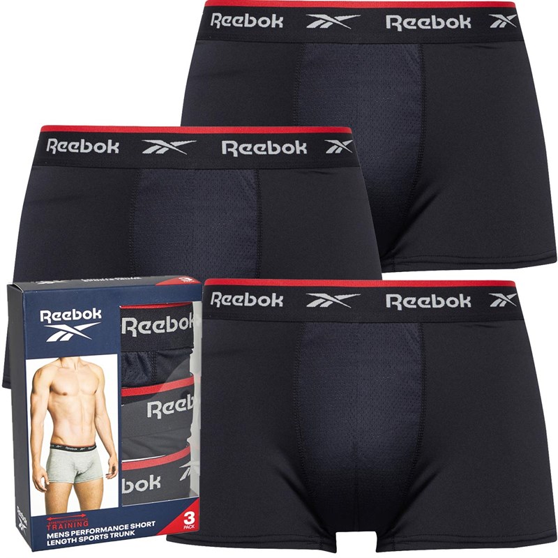Mens Redgrave Performance Three Pack Shorts Trunks Black