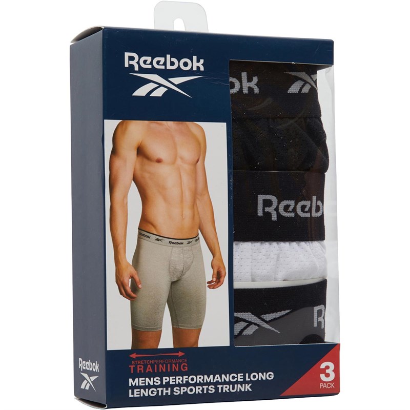 Mens Hogan Performance Three Pack Long Trunks Black/White/Grey Marl 2 Mens Hogan Performance Three Pack Long Trunks Black/White/Grey Marl