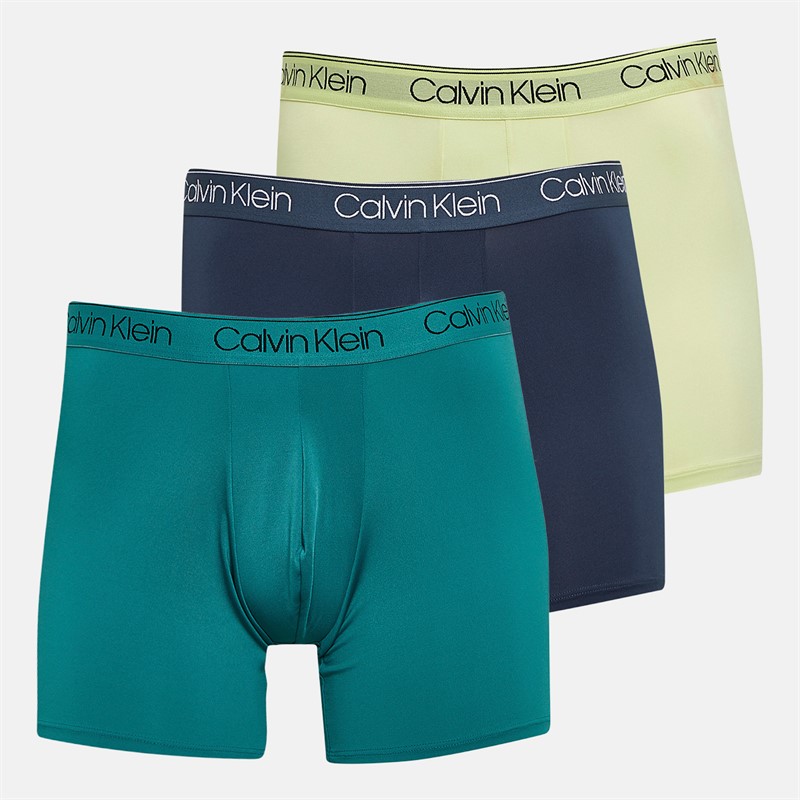 Mens Three Pack Boxer Briefs Ink/Pale Lime Yellow/Lively Teal
