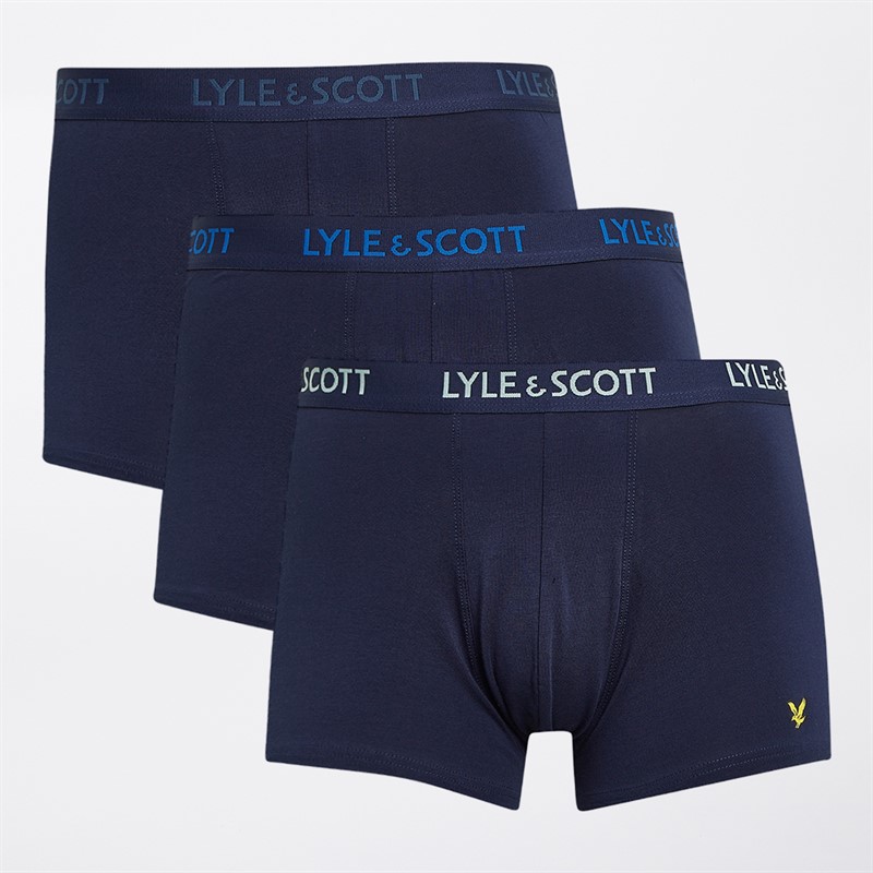 Mens Barclay Three Pack Trunks Peacoat