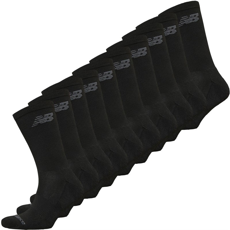 Ten Pack Cushioned Crew Socks Black