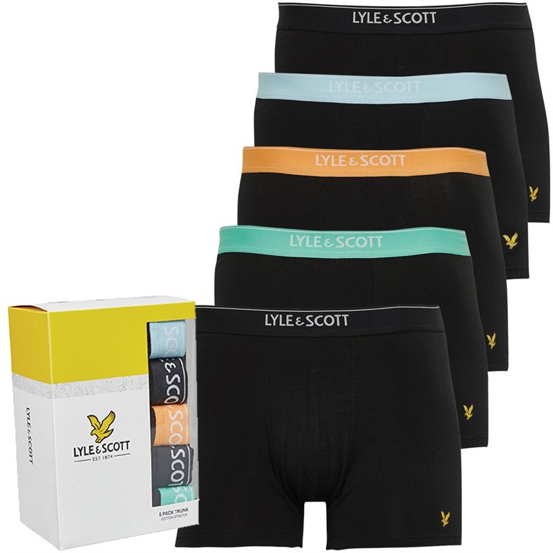 Mens Lyle And Scott Jackson Five Pack Boxers Black/multi