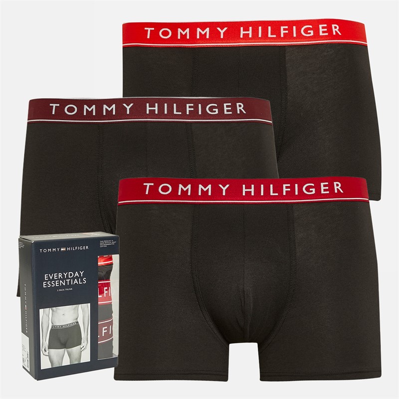 Mens Three Pack Trunks Hot Heat/Medium Red/Deep Rouge