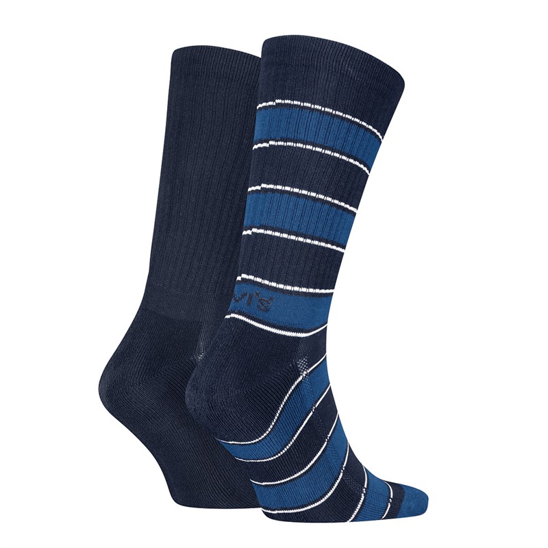 Rugby Stripe Two Pack Regular Cut Socks Blue Combo 2 Rugby Stripe Two Pack Regular Cut Socks Blue Combo