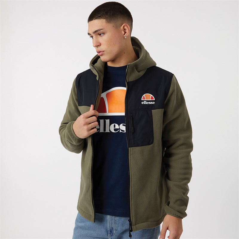 Mens Drago Hooded Fleece Jacket Khaki