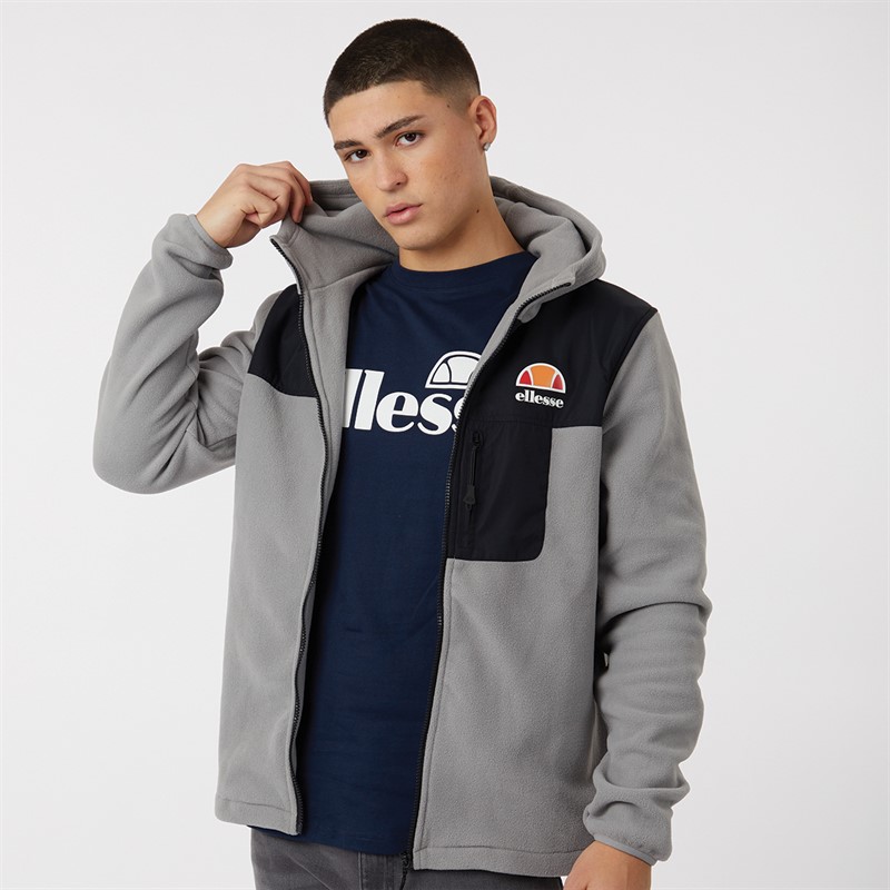 Mens Drago Hooded Fleece Jacket Light Grey