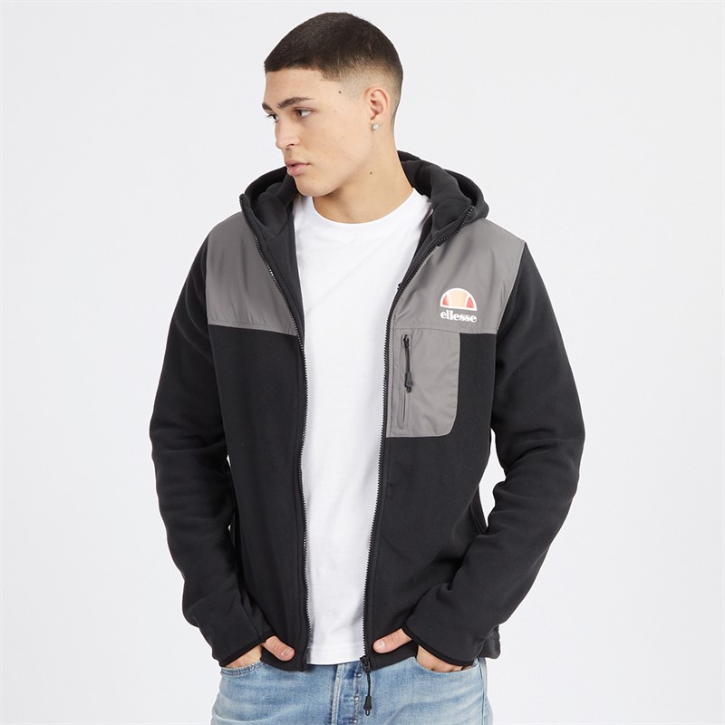 Mens Drago Hooded Fleece Jacket Black