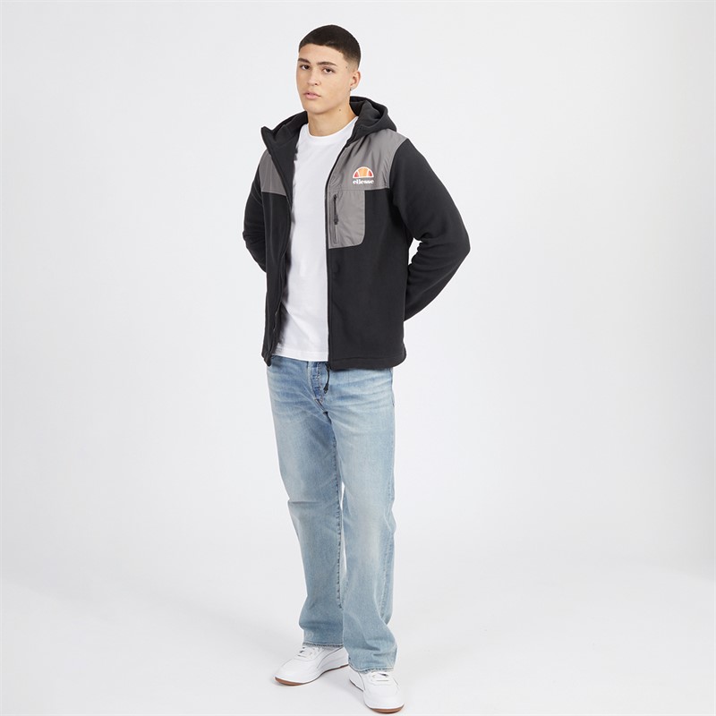 Mens Drago Hooded Fleece Jacket Black 4 Mens Drago Hooded Fleece Jacket Black