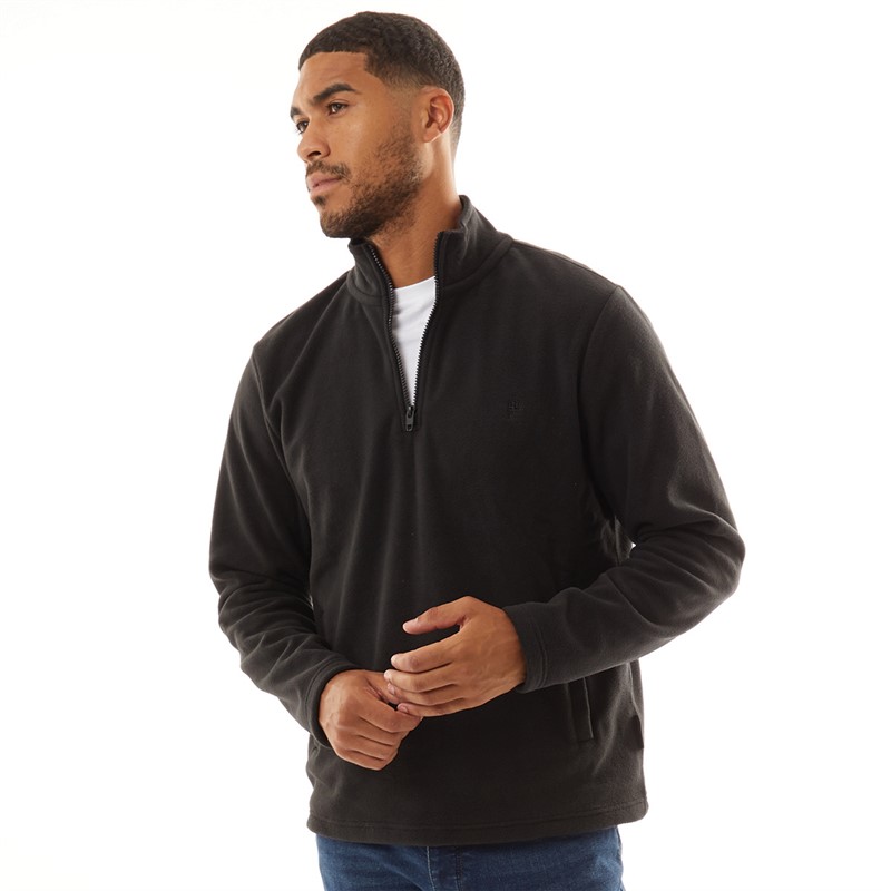 Mens 1/2 Zip Micro Fleece Black