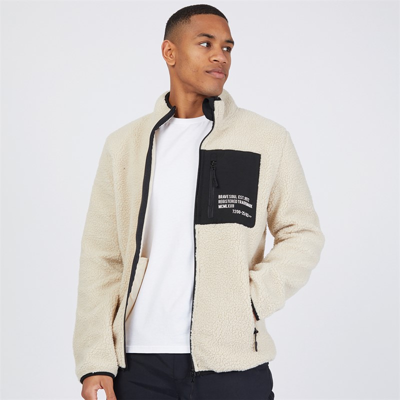 Mens Dragon Zip Up Fleece Stone/Jet Black