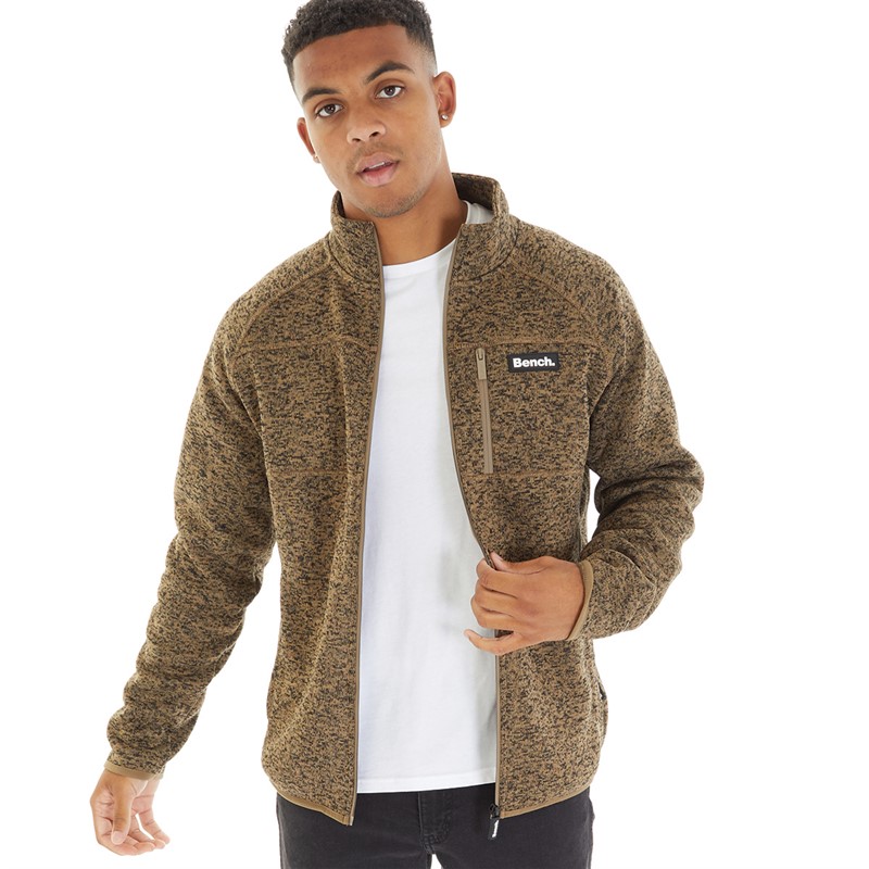 Mens Wylden Fleece Camel Brown Marl