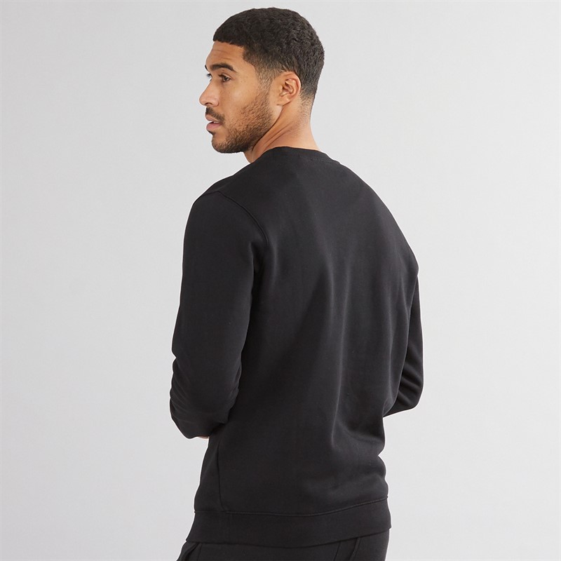 Mens Embroidered Crew Neck Sweatshirt Z893 Jet Black/White 2 Mens Embroidered Crew Neck Sweatshirt Z893 Jet Black/White