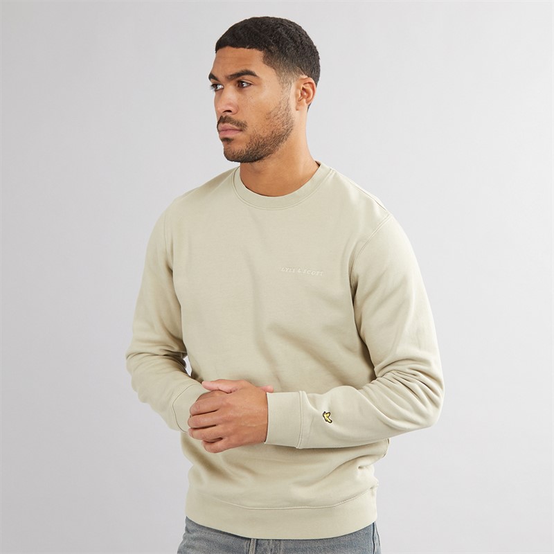 Mens Embroidered Crew Neck Sweatshirt Dried Sage/Cove 1 Mens Embroidered Crew Neck Sweatshirt Dried Sage/Cove