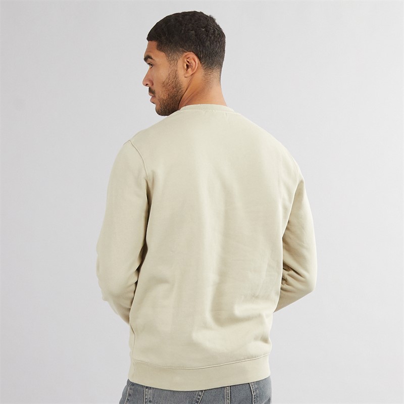 Mens Embroidered Crew Neck Sweatshirt Dried Sage/Cove 2 Mens Embroidered Crew Neck Sweatshirt Dried Sage/Cove