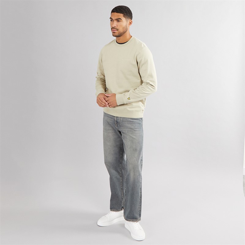 Mens Embroidered Crew Neck Sweatshirt Dried Sage/Cove 4 Mens Embroidered Crew Neck Sweatshirt Dried Sage/Cove