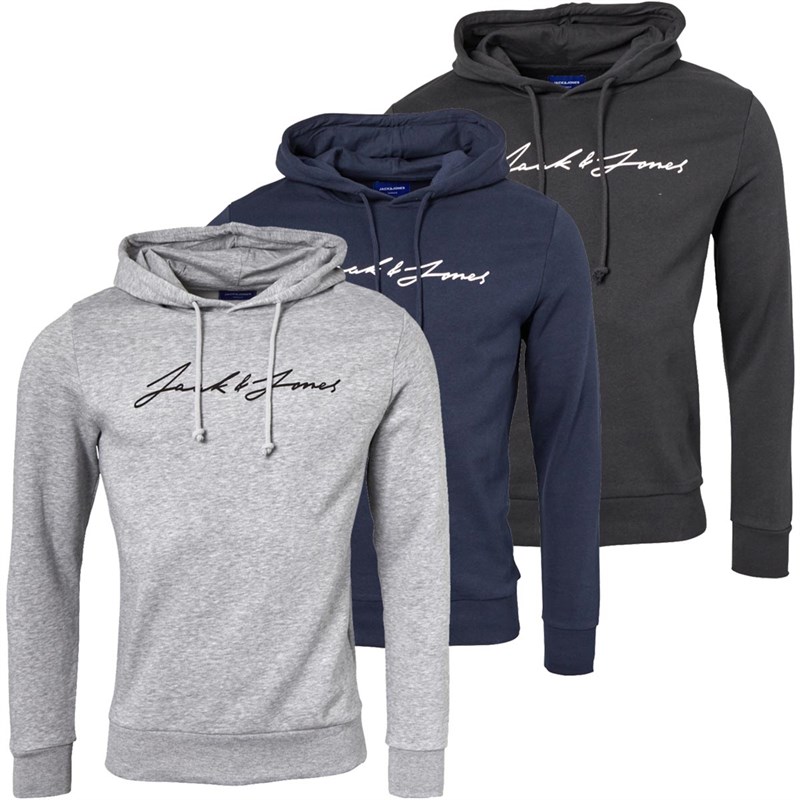 Mens Jax Three Pack Sweat Hoodies Tap Shoe/Light Grey Melange/Navy Blazer